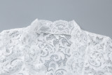 SC Deep V Neck Solid Color Lace Tops GLAG-T3C15100G