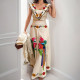 SC Plus Size Printed Ruffle Top Half Body Skirt Fashion Set GMAN-29109