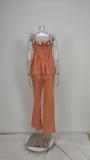SC Plus Size Solid Color Loose Two Piece Pants Set GMAN-28635