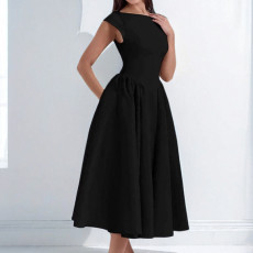 SC Plus Size Solid Color Sleeveless Maxi Dress GMAN-29220