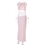 SC Hollow Out Backless Patchwork Lace Long Dress GLAG-D4B18025F
