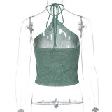 SC Sexy Solid Color Halterneck Tops GLAG-T4416217G