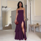 SC Solid Color Off Shoudler Ruffles Tube Top Maxi Dress GLAG-D5418830F