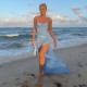 SC Solid Color Backless Split Mesh Dress GLAG-D155288G
