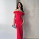 SC Solid Color One Shoudler Tie Up Maxi Dress GLAG-D5218575F