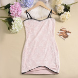 SC Halter Double Layer Lace Mini Dress GNZD-51486DBD