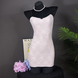 SC Halter Double Layer Lace Mini Dress GNZD-51486DBD