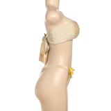 SC Sexy Wrap Chest Solid Color Bikinis Two Piece Swimsuit GYME-K25S66985