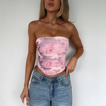 SC Print Off Shoulder Tube Top Tops FL-YL25069MHO