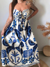 SC Strapless Tube Top Big Swing Maxi Dress SH-391363