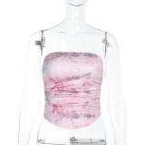 SC Print Off Shoulder Tube Top Tops FL-YL25069MHO