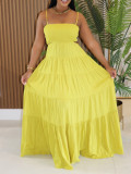 SC Solid Color Sling Big Swing Maxi Dress AIL-320