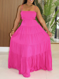 SC Solid Color Sling Big Swing Maxi Dress AIL-320