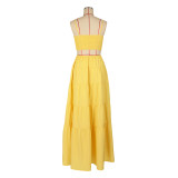 SC Solid Color Sling Big Swing Maxi Dress AIL-320