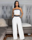 SC Color Block Wrap Chest Tops Loose Pants 2 Piece Set ZSD-0747