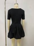 SC Short Sleeve Square Neck Mini Dress LSD-2431