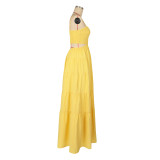 SC Solid Color Sling Big Swing Maxi Dress AIL-320