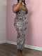 SC Leopard Print Slim Sling Maxi Dress GLF-10007-1
