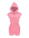 SC Solid Color Hooded Sleeveless Sport Suit GLF-10129