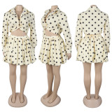 SC Plus Size Polka Dot Printed Puffy Skirt  Two Piece Set NY-11031