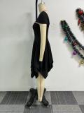 SC Irregular Double Layered Hem Tube Tops Mini Dress NY-11067