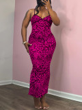 SC Leopard Print Slim Sling Maxi Dress GLF-10007-1