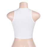 SC Sleeveless Print Solid Color Tank Tops FL-YJ25044MHO