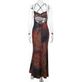 SC Leopard Print Contrast Color Backless Maxi Dress FL-WQ25100PFO