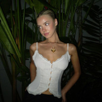 SC Lace Solid Color Sexy Sling Tank Tops FL-YL24622PFO