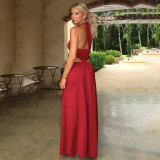 SC Solid Color Hollow Out Backless Maxi Dress FL-XY25022PFO