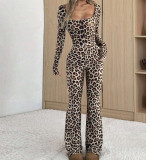 SC Square Neck Leopard Print Jumpsuit GFRT-060015JBL