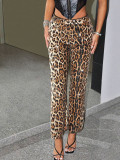 SC Leopard Print Sequin Straight Pants GFRT-060014PBL