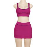 SC Sexy Sleeveless Tank Tops Sport Skirts Suit XEF-K24S64305