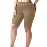 SC Plus Size Solid Color Fifth Pants GYZY-6663