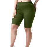 SC Plus Size Solid Color Fifth Pants GYZY-6663
