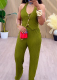 SC Casual Single-breasted Sleeveless Two-piece Suit OMY-11077