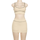 SC Sexy Sleeveless Tank Tops Sport Skirts Suit XEF-K24S64305