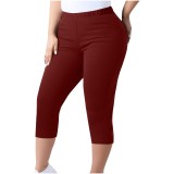SC Plus Size Solid Color Seventh Pants GYZY-6662
