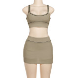 SC Sexy Sleeveless Tank Tops Sport Skirts Suit XEF-K24S64305