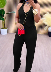 SC Casual Single-breasted Sleeveless Two-piece Suit OMY-11077