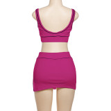 SC Sexy Sleeveless Tank Tops Sport Skirts Suit XEF-K24S64305