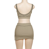 SC Sexy Sleeveless Tank Tops Sport Skirts Suit XEF-K24S64305