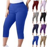 SC Plus Size Solid Color Seventh Pants GYZY-6662