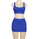 SC Sexy Sleeveless Tank Tops Sport Skirts Suit XEF-K24S64305