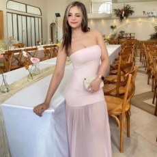 SC Patchwork Mesh Solid Color Tube Top Dress GWSD-D1994542