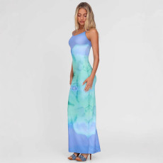 SC Fashion Gradient Printed Halter Maxi Dress GWSD-D1994591