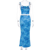 SC Sexy Print Sling Top And Long Skirt 2 Piece Set GWSD-S1994465