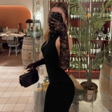 SC Solid Color Sleeveless Backless Maxi Dress GWSD-D1994452