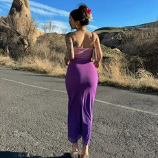 SC Wrap Slim Gradient Color Long Dress GWSD-D1993617