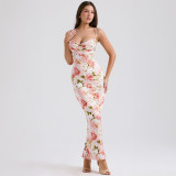 SC Print Sling Slim Split Maxi Dress GWSD-D1993529